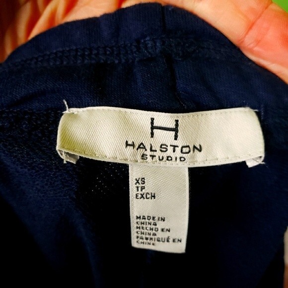 Halston Studio Soft Comfy Lounge wear Navy Blue Jogger Pants Size XS/X-Small - Picture 3 of 11